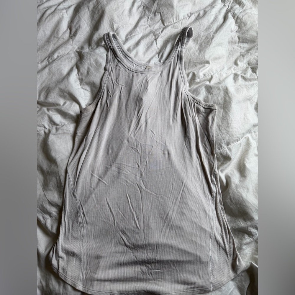 lululemon athletica off white ribbed Scoop Tank